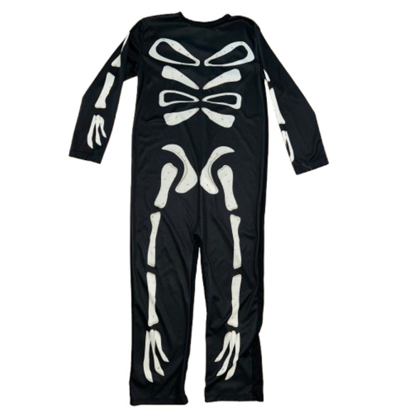 Kids Skeleton Halloween Costume Black and gray bones bodysuit - Picture 1 of 3